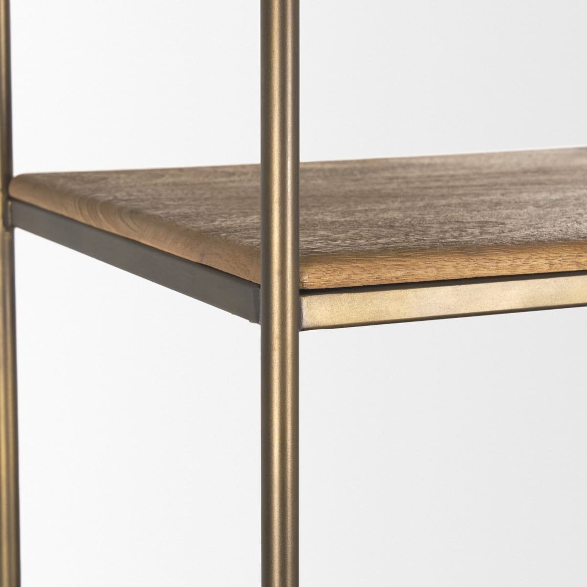 Braxton Shelving Unit Light Brown | Antiqued Brass | 4 Doors - shelving