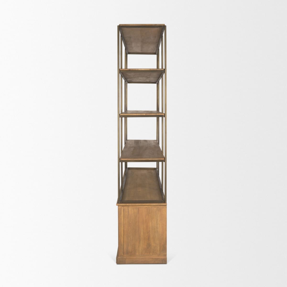 Braxton Shelving Unit Light Brown | Antiqued Brass | 4 Doors - shelving