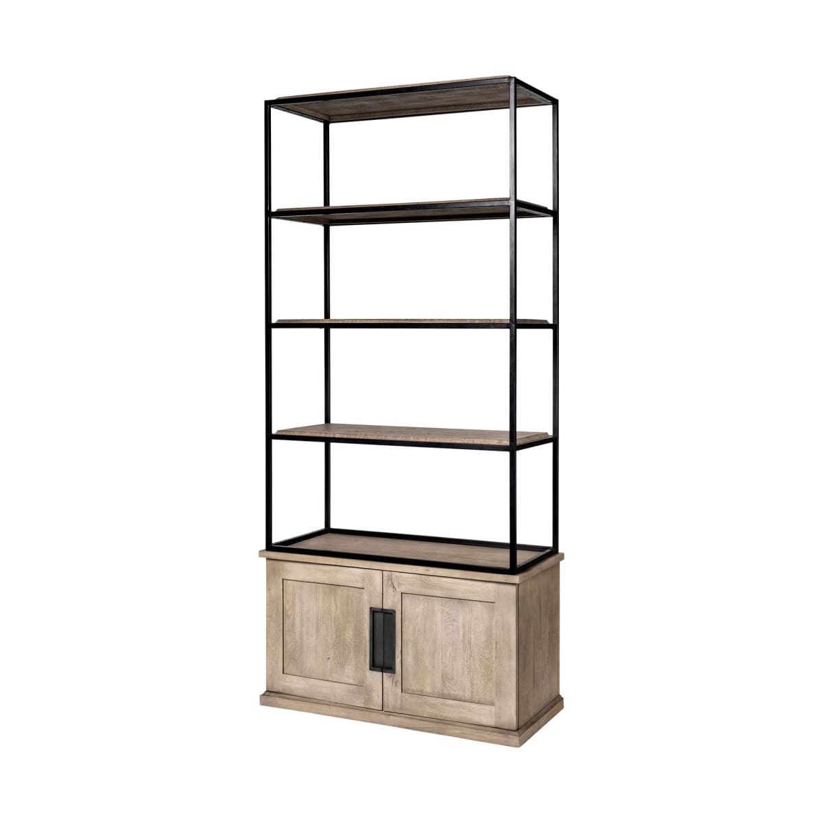 Braxton Shelving Unit Light Brown Wood | Black Metal | 42L - shelving