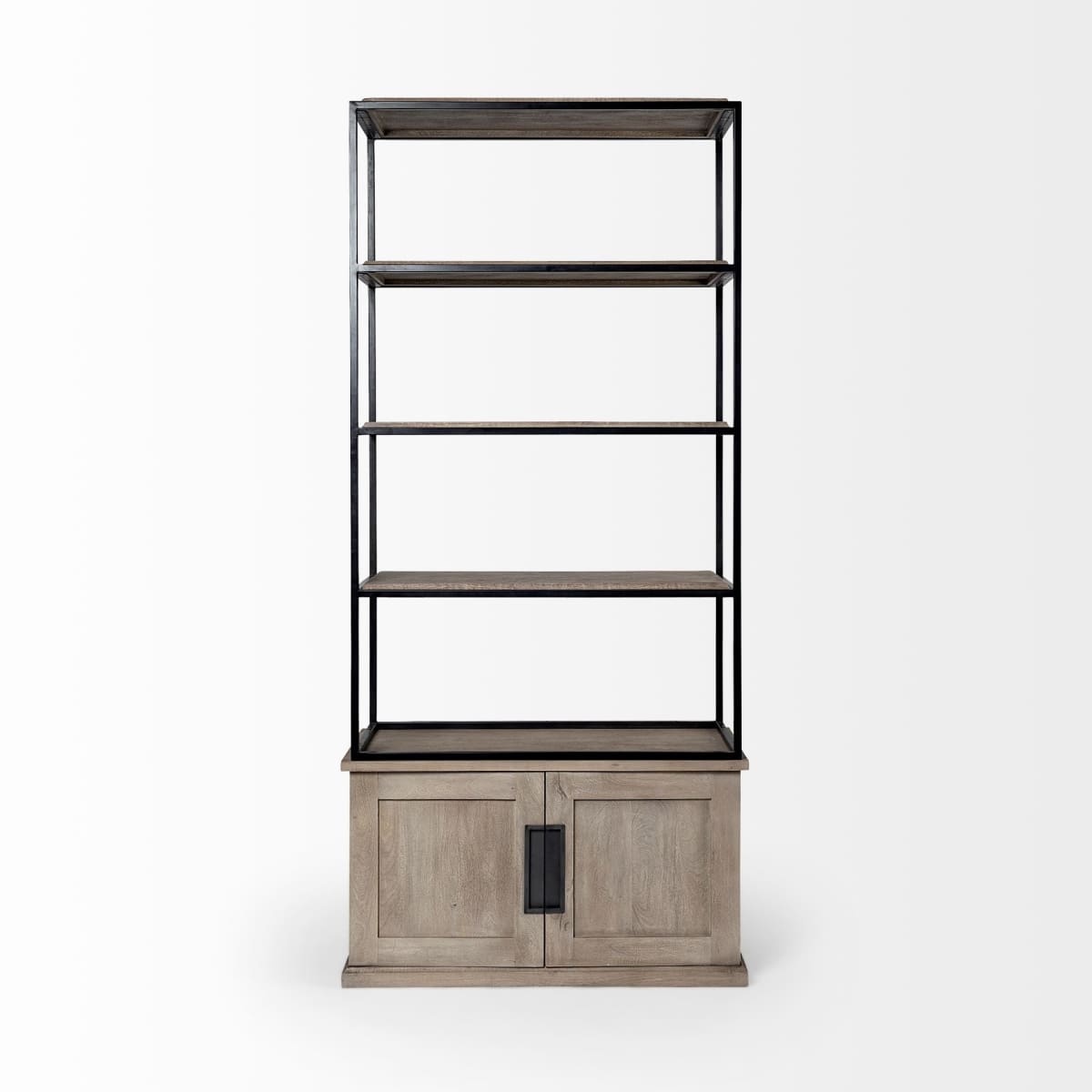 Braxton Shelving Unit Light Brown Wood | Black Metal | 42L - shelving