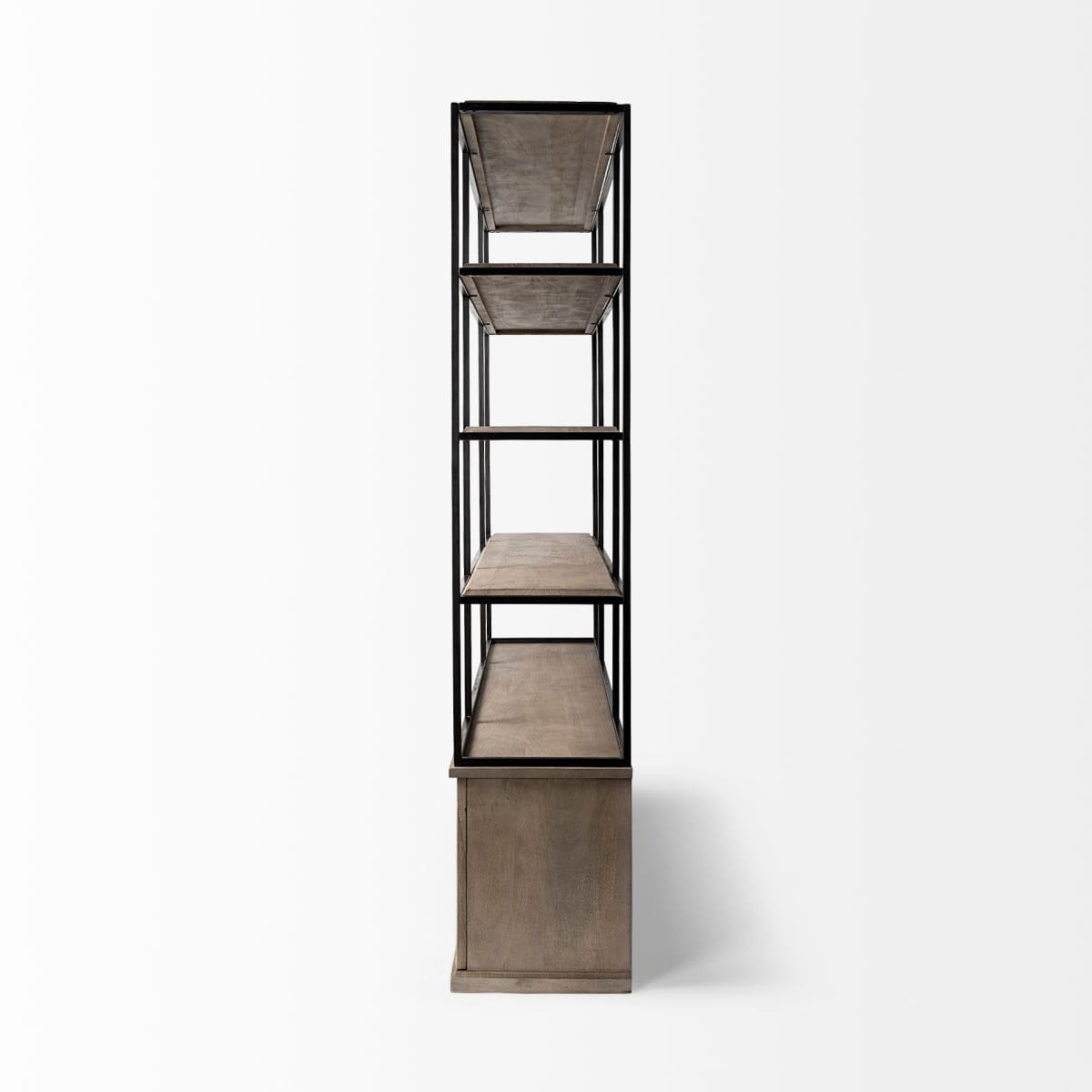 Braxton Shelving Unit Light Brown Wood | Black Metal | 82L - shelving