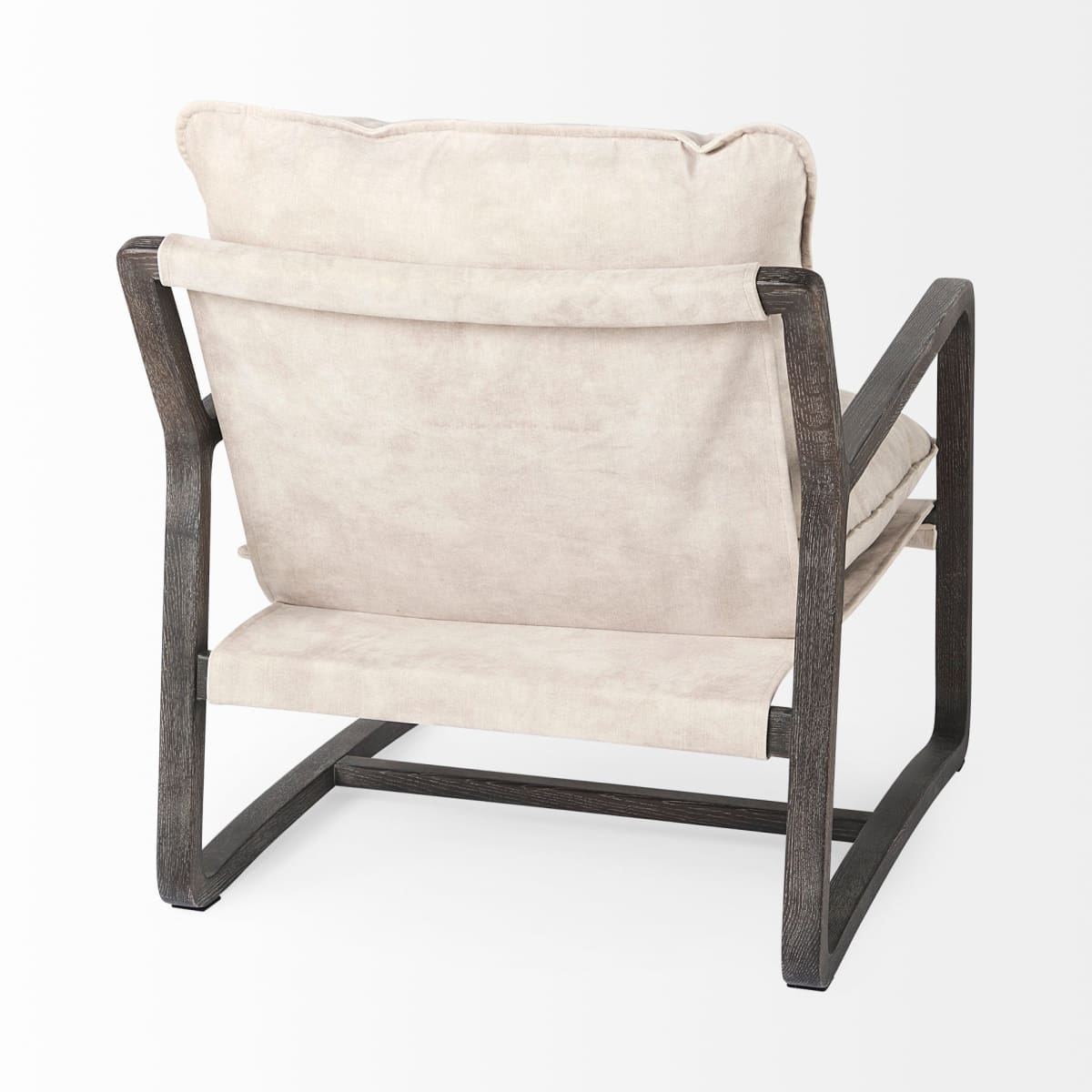 Brayden Accent Chair Cream Fabric | Dark Brown Wood - accent-chairs