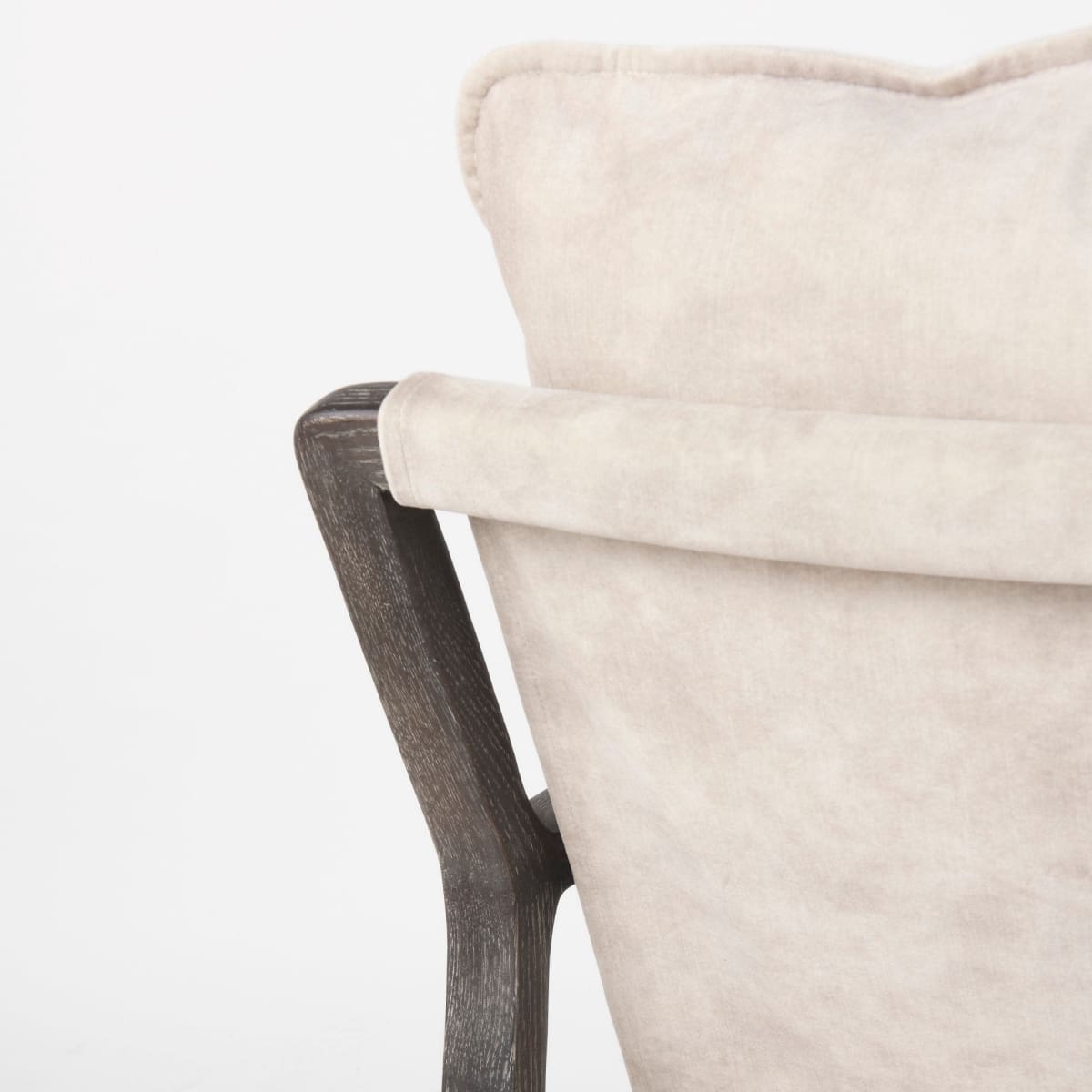 Brayden Accent Chair Cream Fabric | Dark Brown Wood - accent-chairs