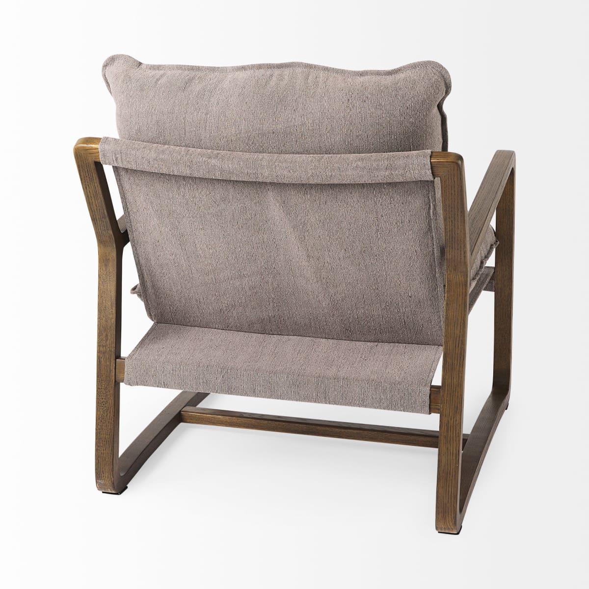 Brayden Accent Chair Gray Fabric | Brown Wood - accent-chairs