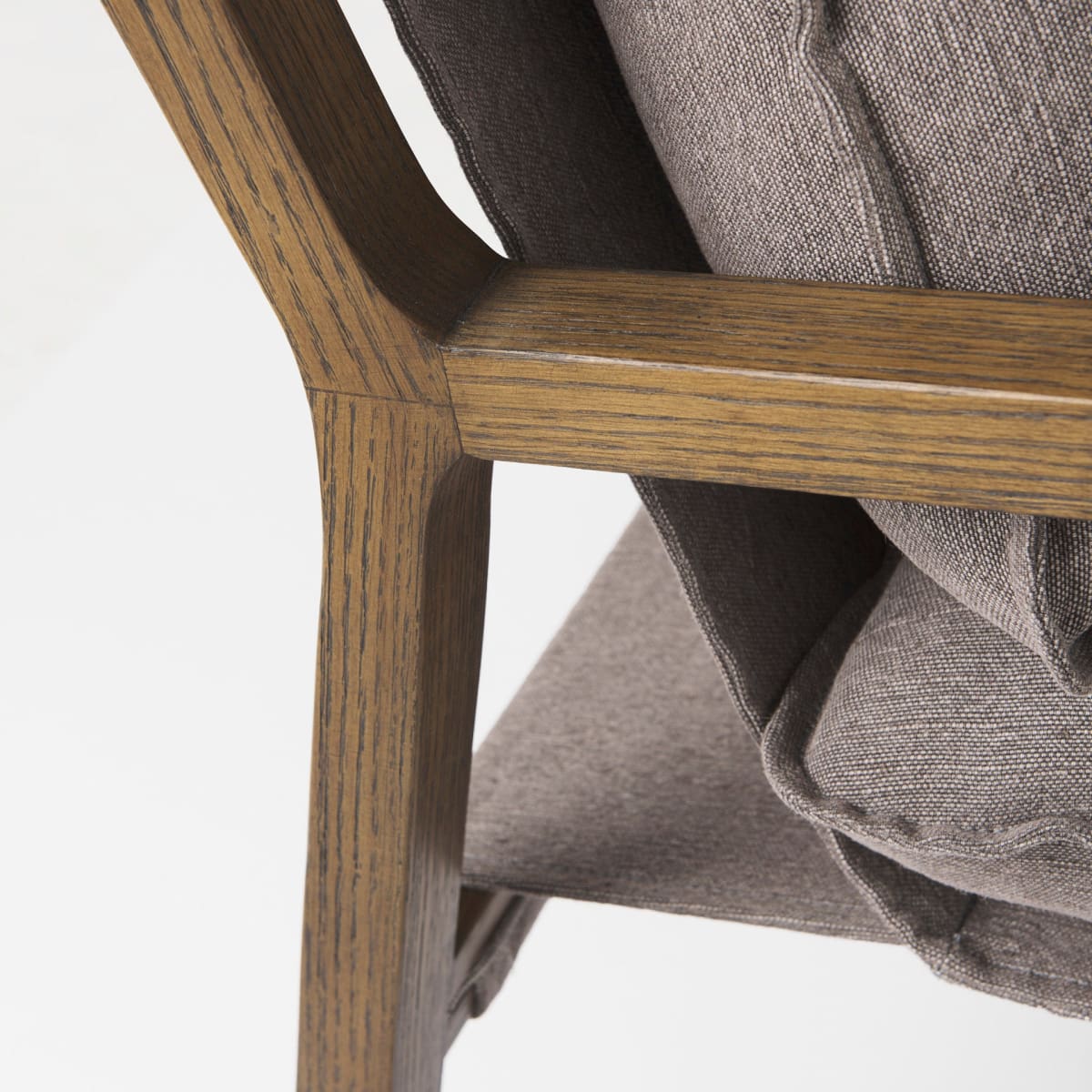 Brayden Accent Chair Gray Fabric | Brown Wood