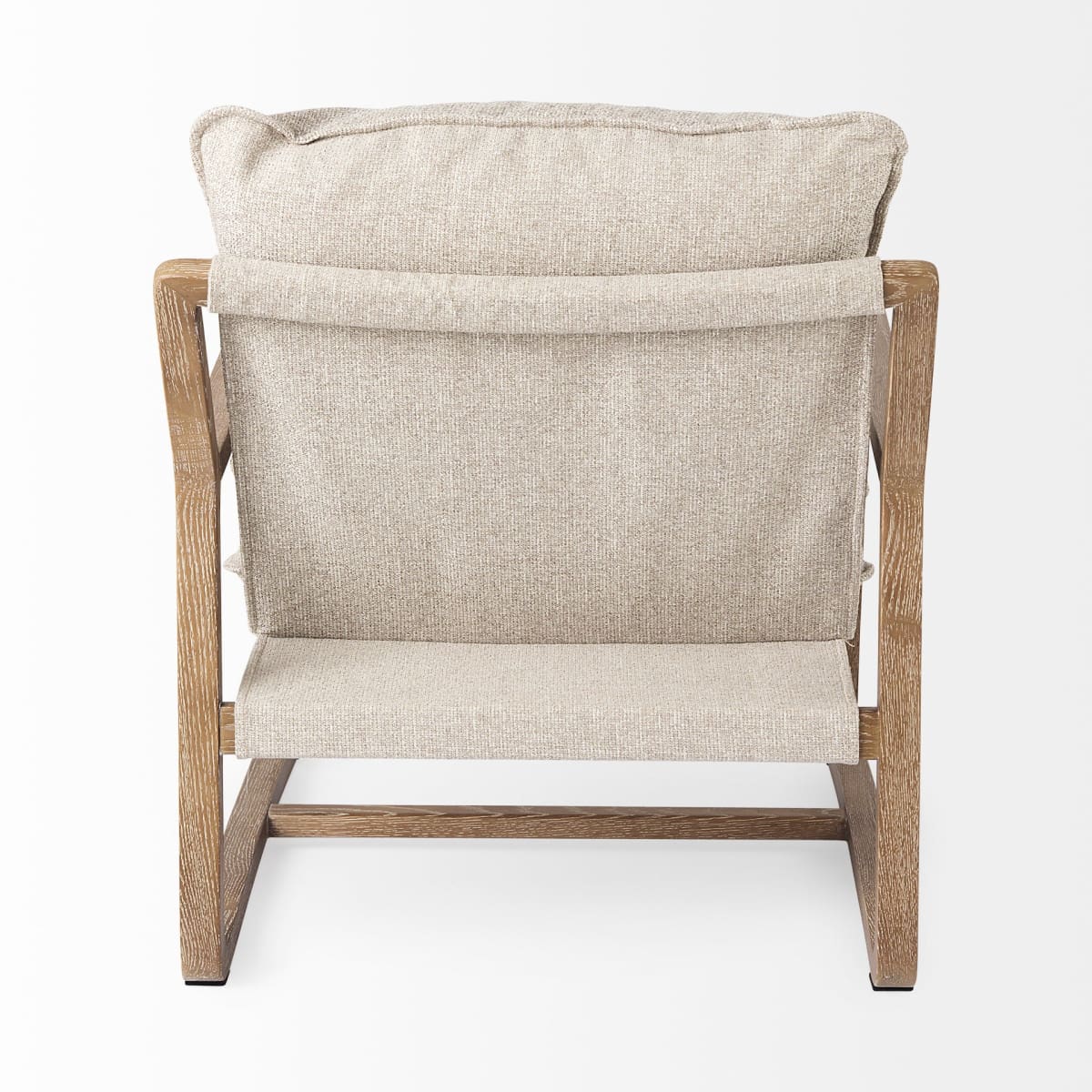 Brayden Upholstered Accent Chair Beige Fabric | Light Brown Wood - accent-chairs