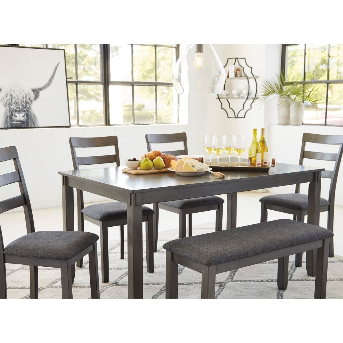 Bridson RECT DRM Table Set (6/CN) - dining-table