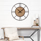 Brielle Wall Clock Black Iron | Brown Wood - wall-clocks
