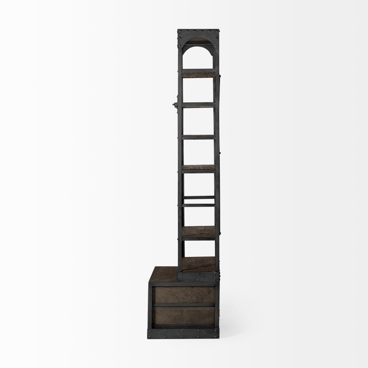 Brodie Shelving Unit Brown Wood | Gun Metal | 32L - shelving