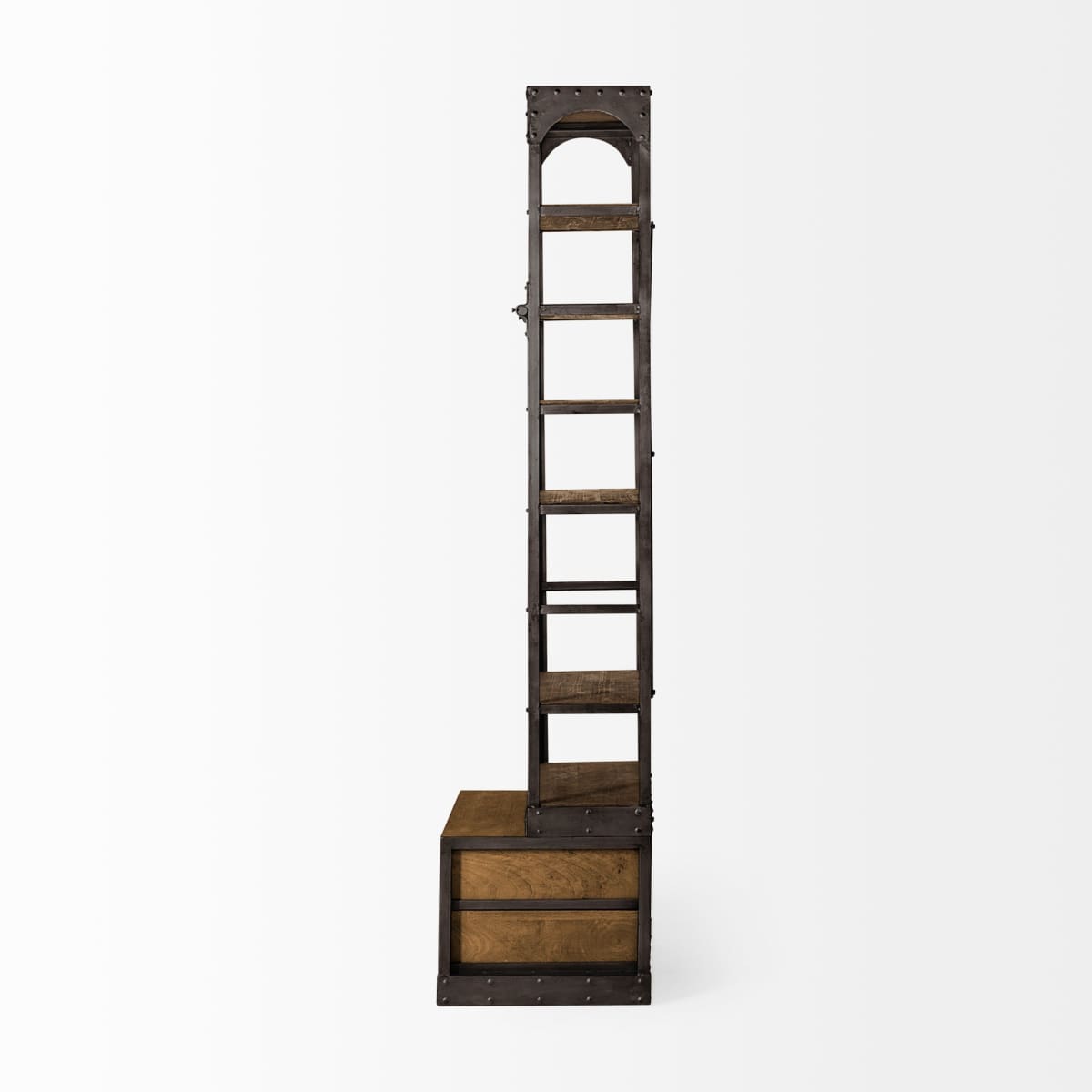 Brodie Shelving Unit Medium Brown Wood | Black Metal | 32L - shelving