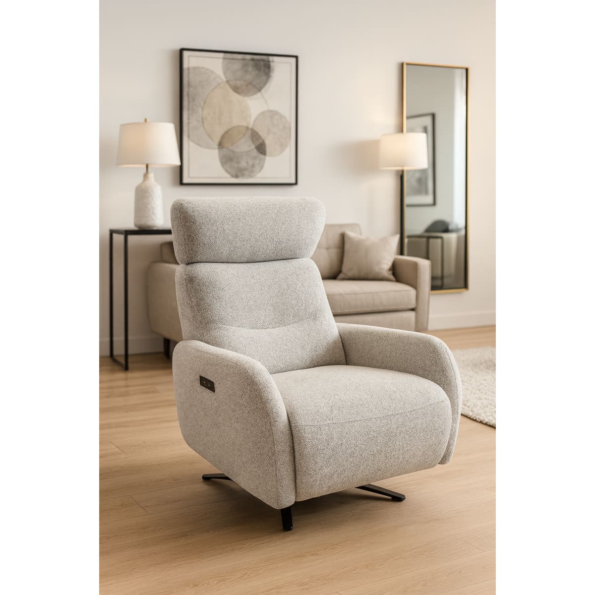 Camela Swivel Power Recliner Power Headrest Chair - recliner