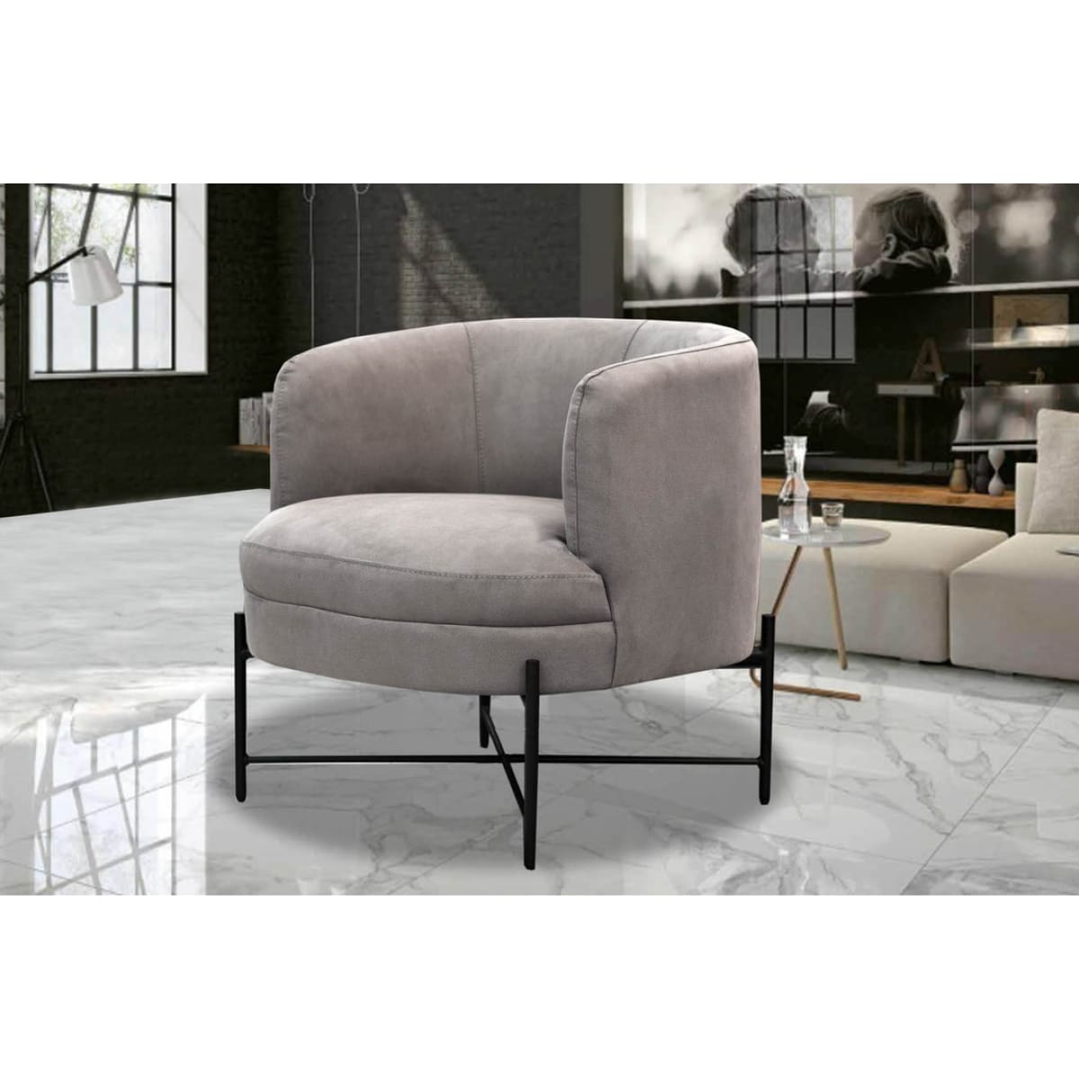 Cami Club Chair - Marbled Grey - lh-import-accent-club-chairs