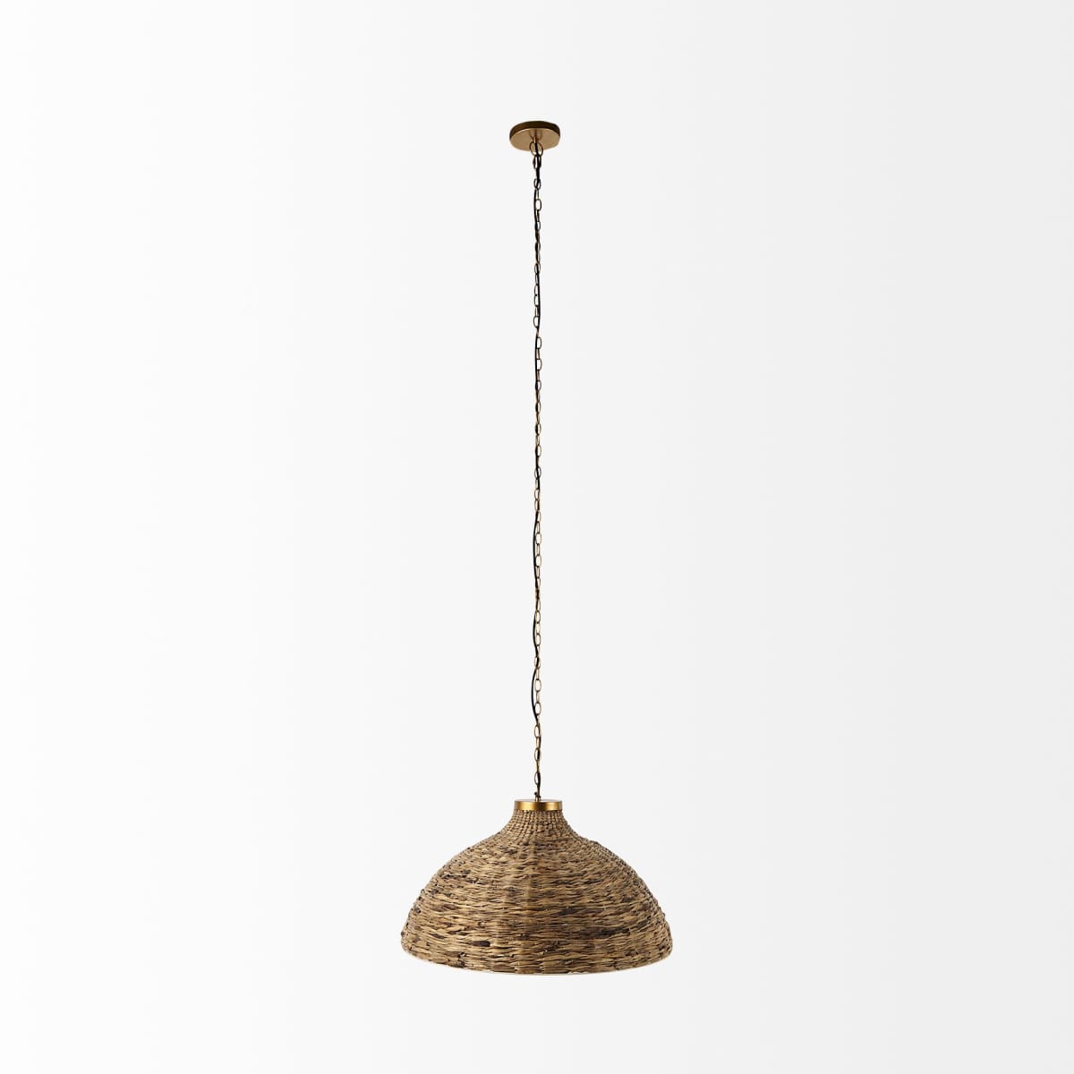 Campanile Pendant Light Brown Wicker | Half Domed - pendant-light