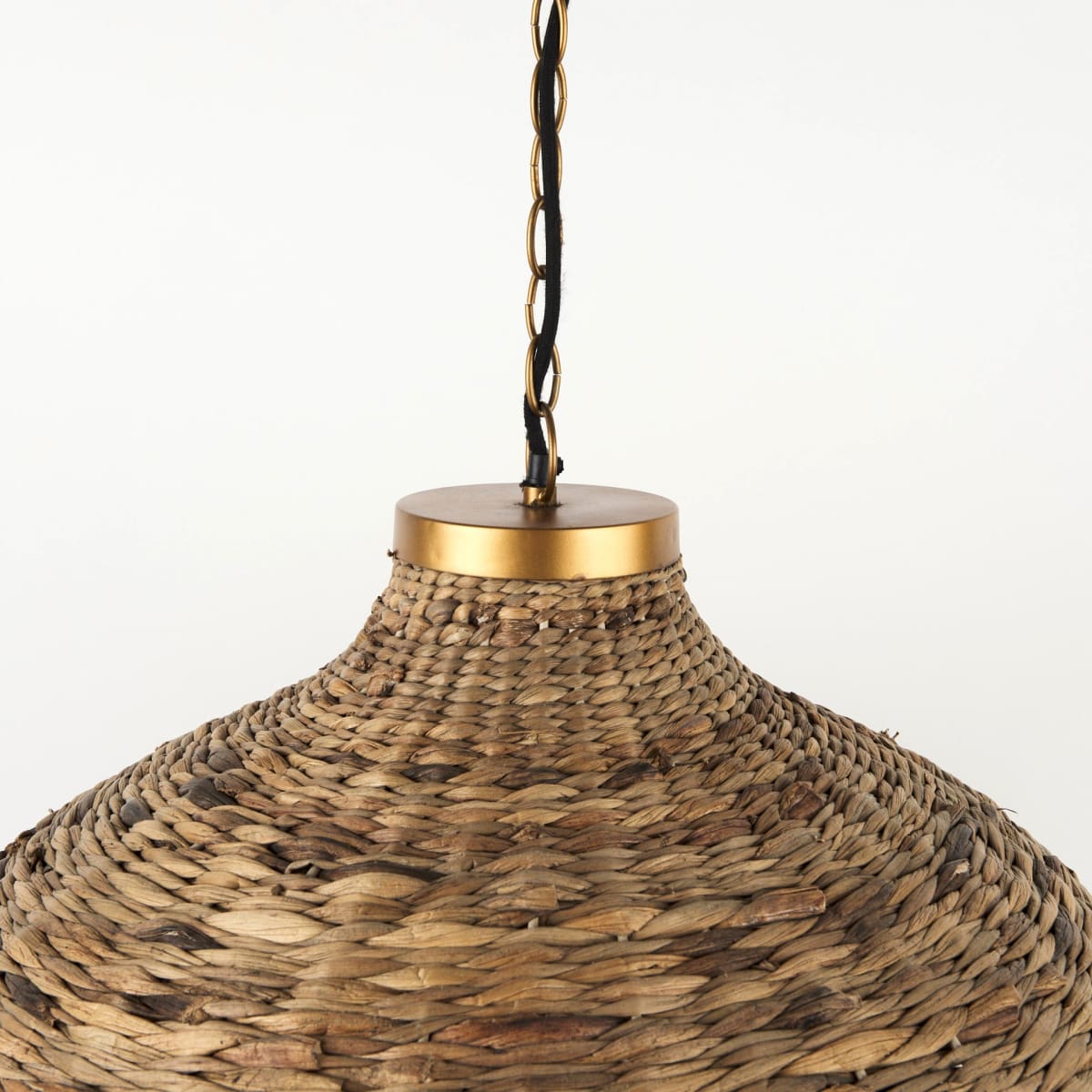 Campanile Pendant Light Brown Wicker | Half Domed - pendant-light