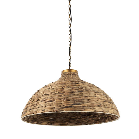 Campanile Pendant Light Brown Wicker | Half Domed - pendant-light