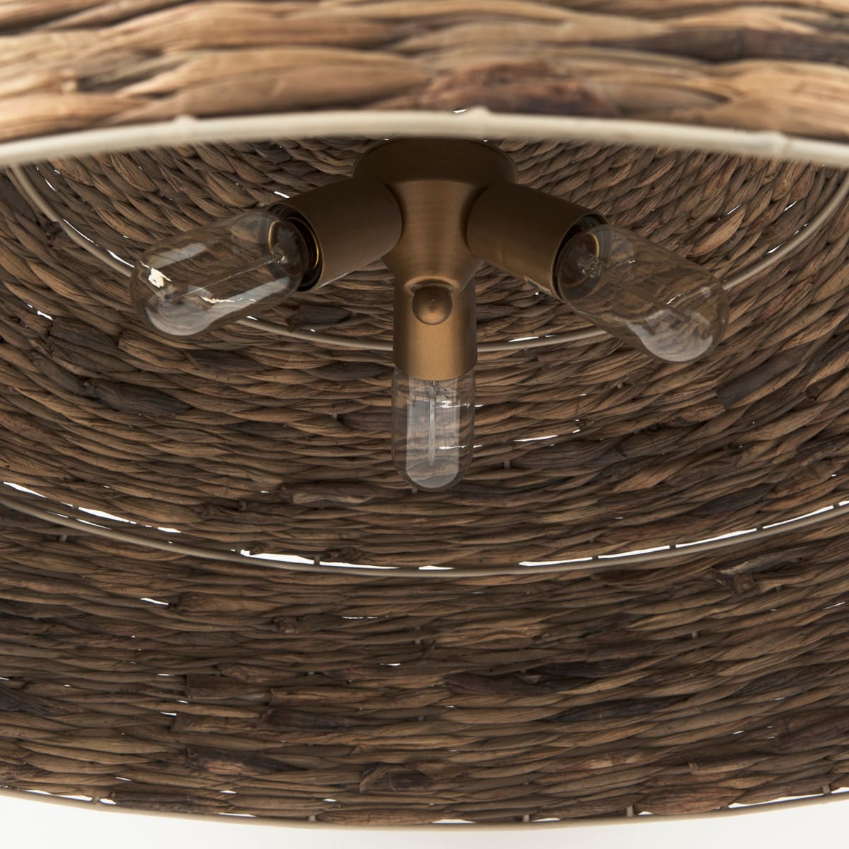 Campanile Pendant Light Brown Wicker | Half Domed - pendant-light