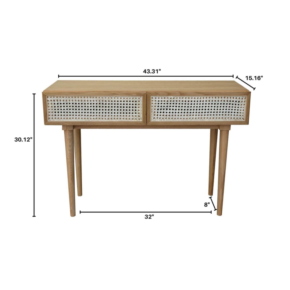 Cane Console Table - Natural - lh-import-console-tables