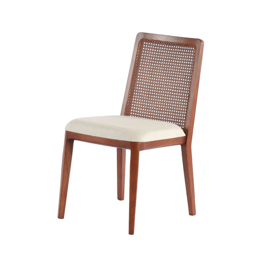 Cane Dining Chair - Beige/Brown Frame - lh-import-dining-chairs