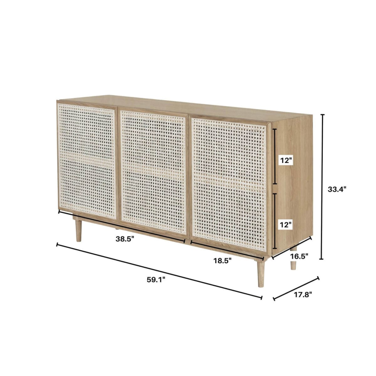 Cane Sideboard - Natural - lh-import-sideboards-cabinets