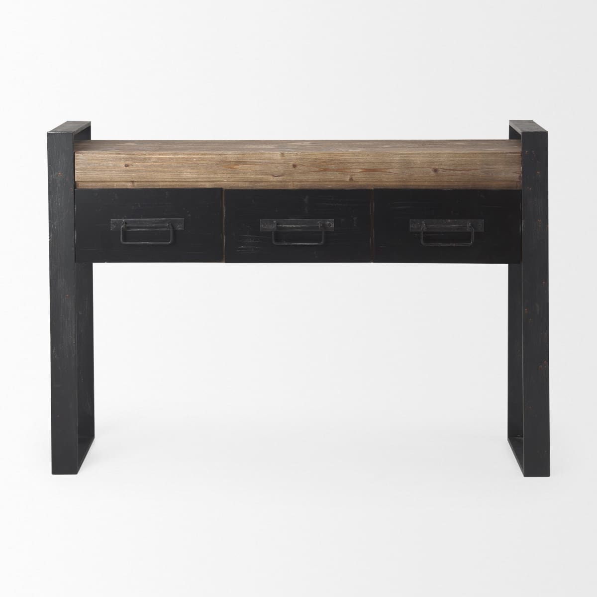 Carga Console Table Brown Wood | Black Metal - console-tables