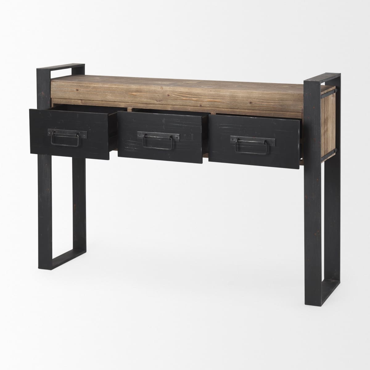 Carga Console Table Brown Wood | Black Metal - console-tables