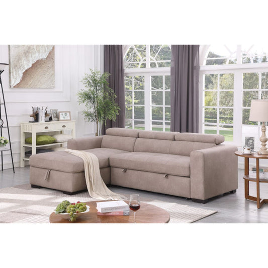 Carol Storage Sleeper Sectional - Steam - Sofabed