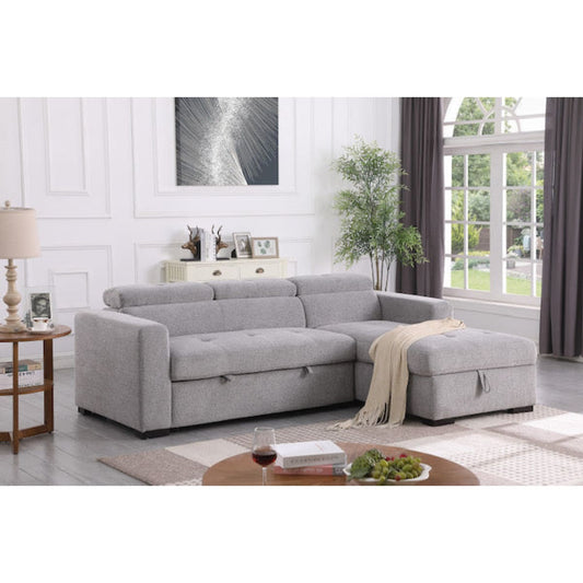 Carol Storage Sleeper Sectional - Stone - Sofabed