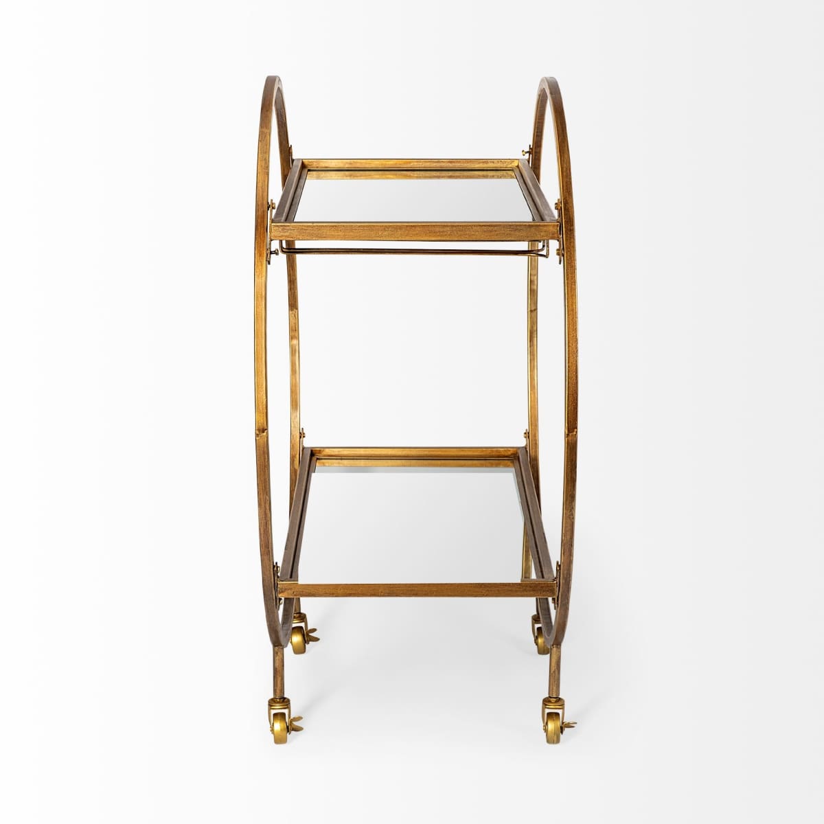 Carola Bar Cart Gold Metal | Glass - bar-carts