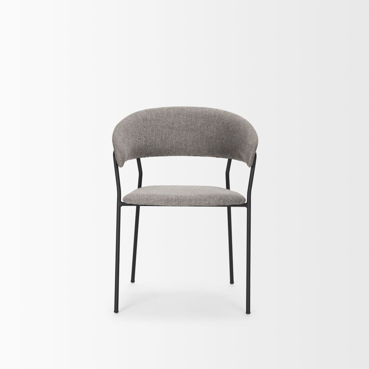 Carolyn Dining Chair Gray Fabric | Black Metal - dining-chairs