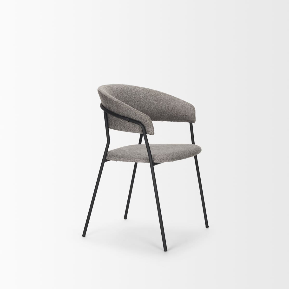 Carolyn Dining Chair Gray Fabric | Black Metal - dining-chairs