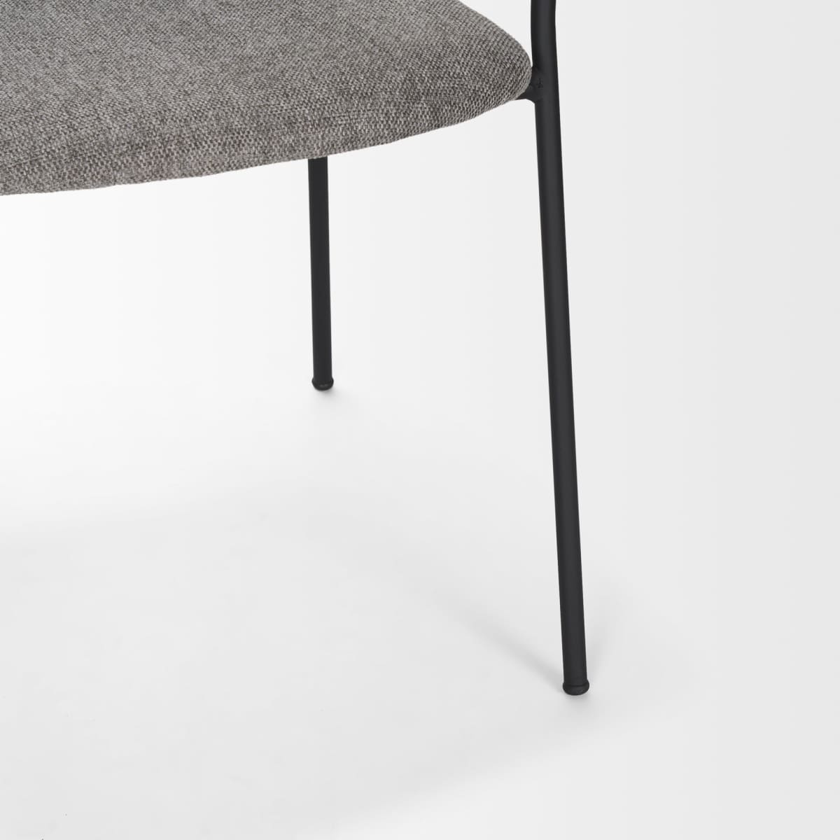 Carolyn Dining Chair Gray Fabric | Black Metal - dining-chairs