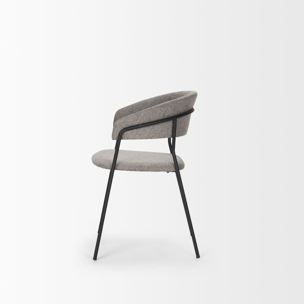 Carolyn Dining Chair Gray Fabric | Black Metal - dining-chairs