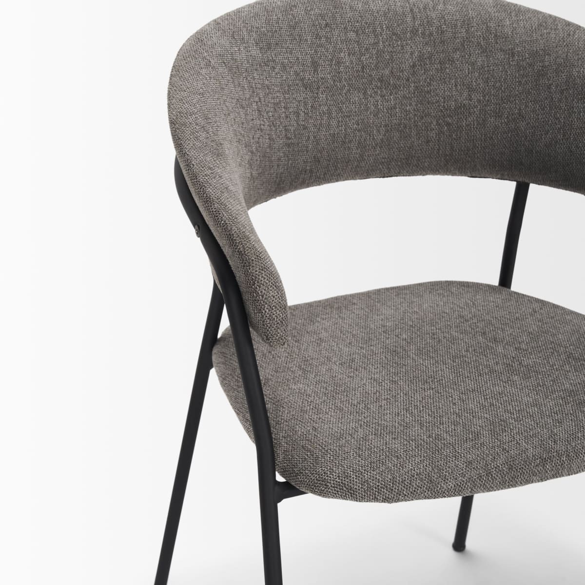 Carolyn Dining Chair Gray Fabric | Black Metal - dining-chairs