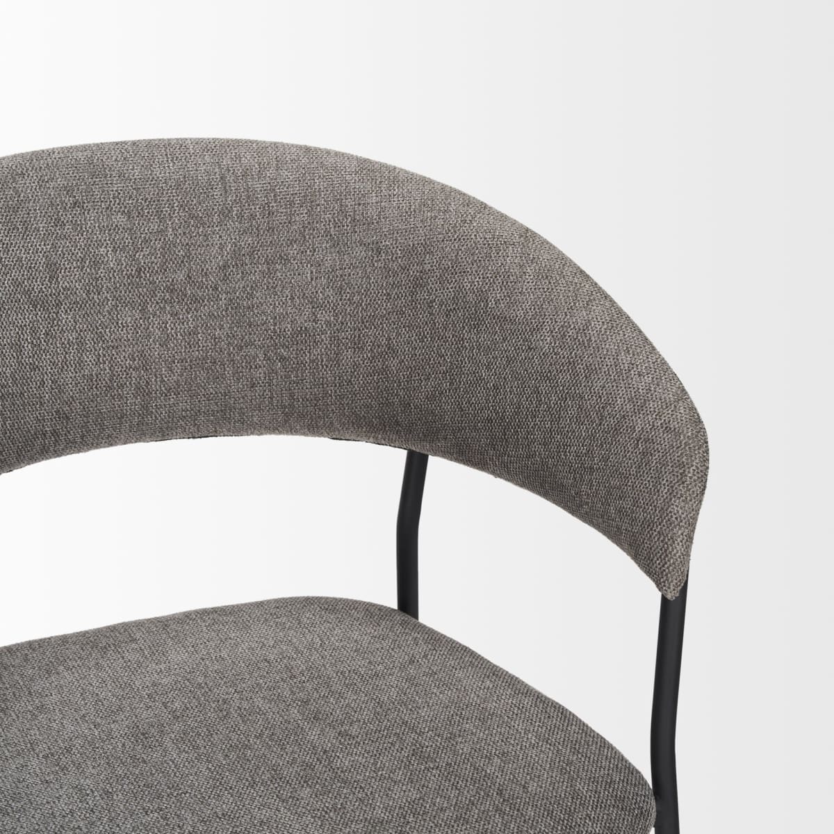 Carolyn Dining Chair Gray Fabric | Black Metal - dining-chairs