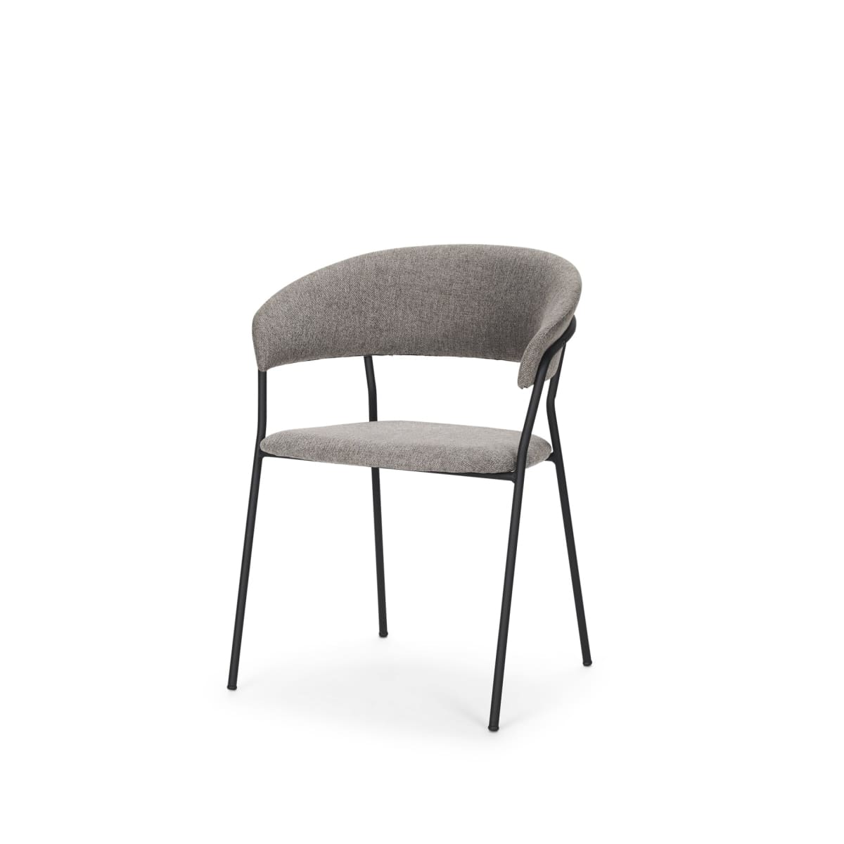 Carolyn Dining Chair Gray Fabric | Black Metal - dining-chairs