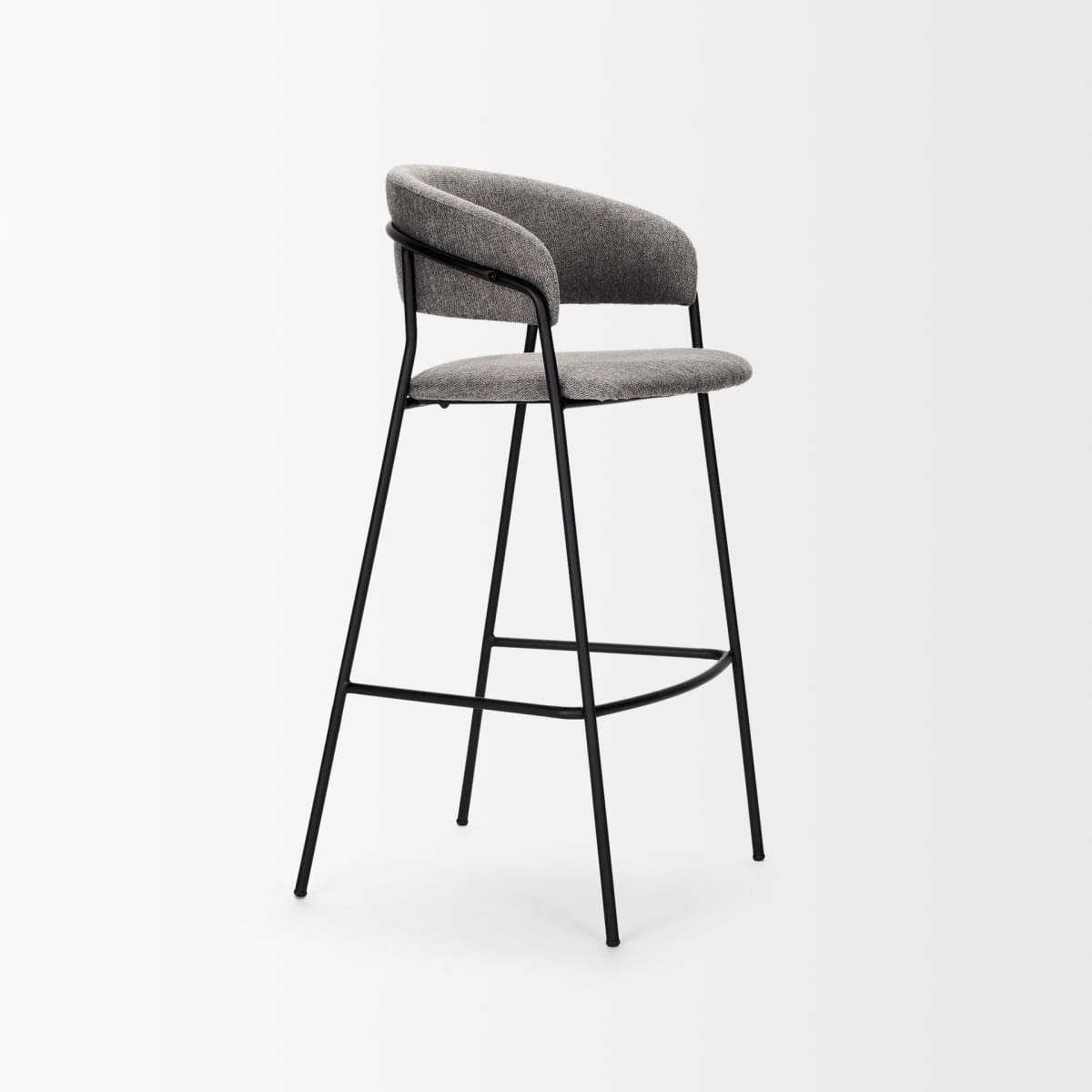 Carolyn Upholstered Seat Bar Counter Stool Gray Fabric | Bar Stool - bar-stools