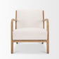 Cashel Accent Chair Light Brown Wood | Beige Fabric - accent-chairs