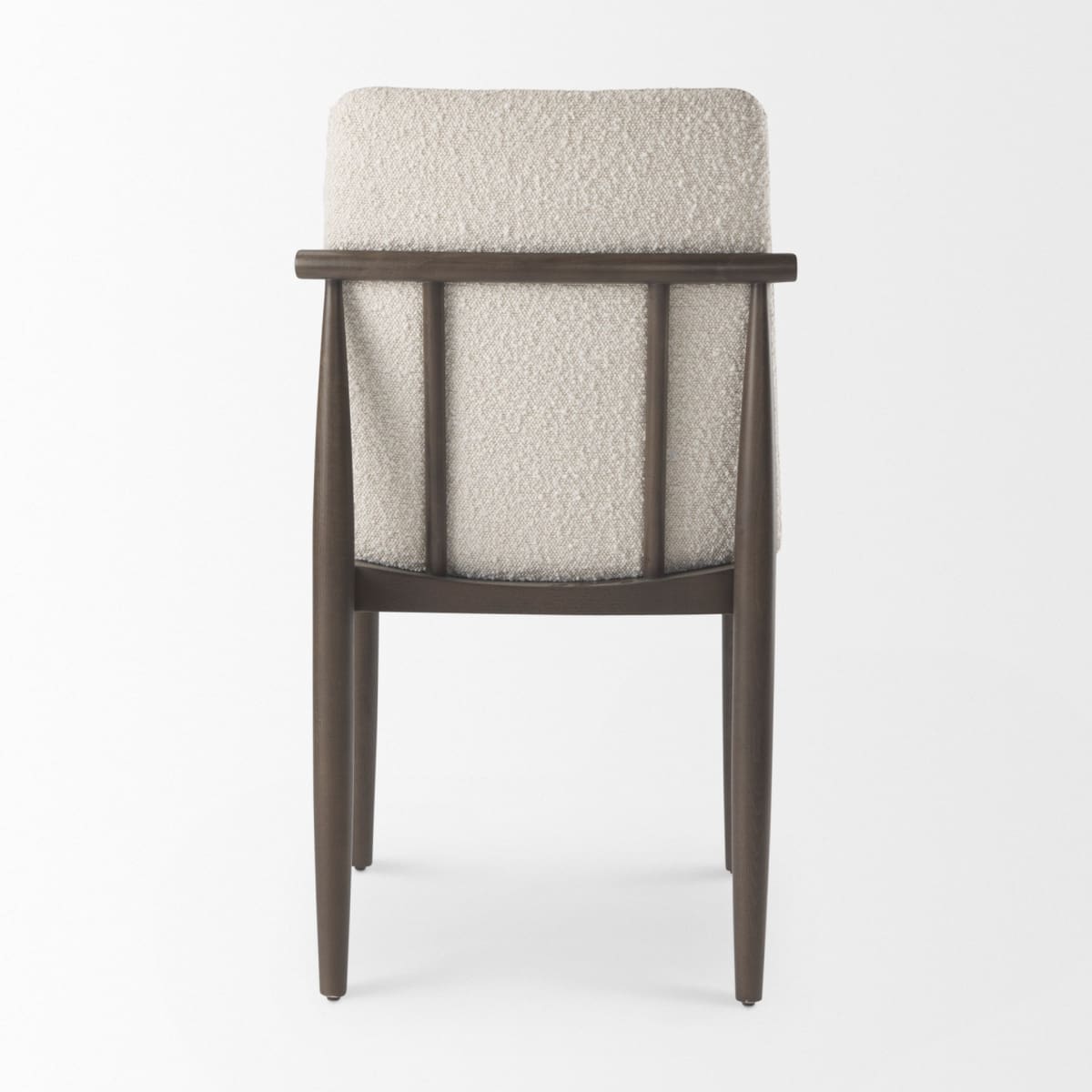 Cavett Dining Chair Cream Bouclé Fabric | Dark Brown Wood - dining-chairs