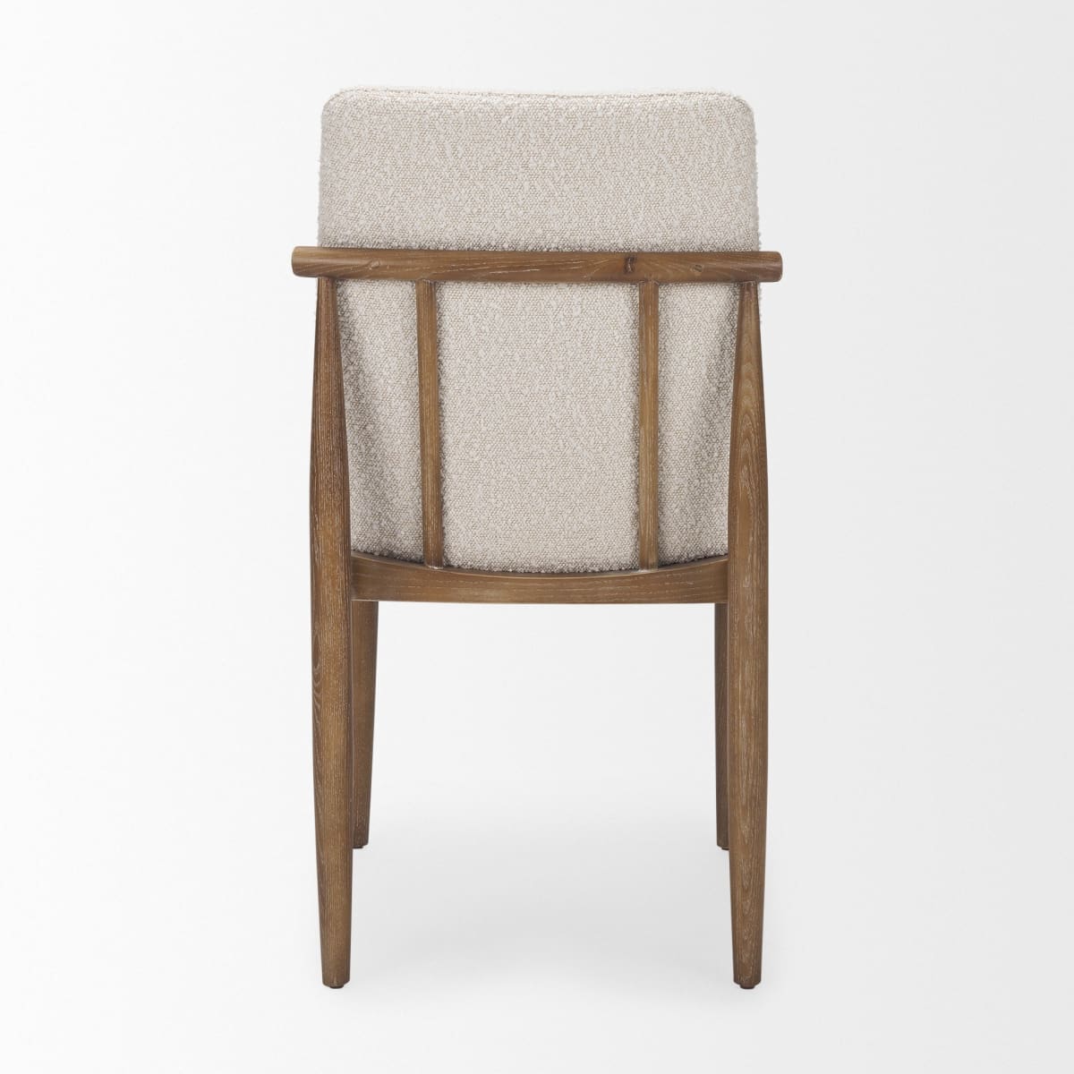 Cavett Dining Chair Cream Bouclé Fabric | Light Brown Wood - dining-chairs