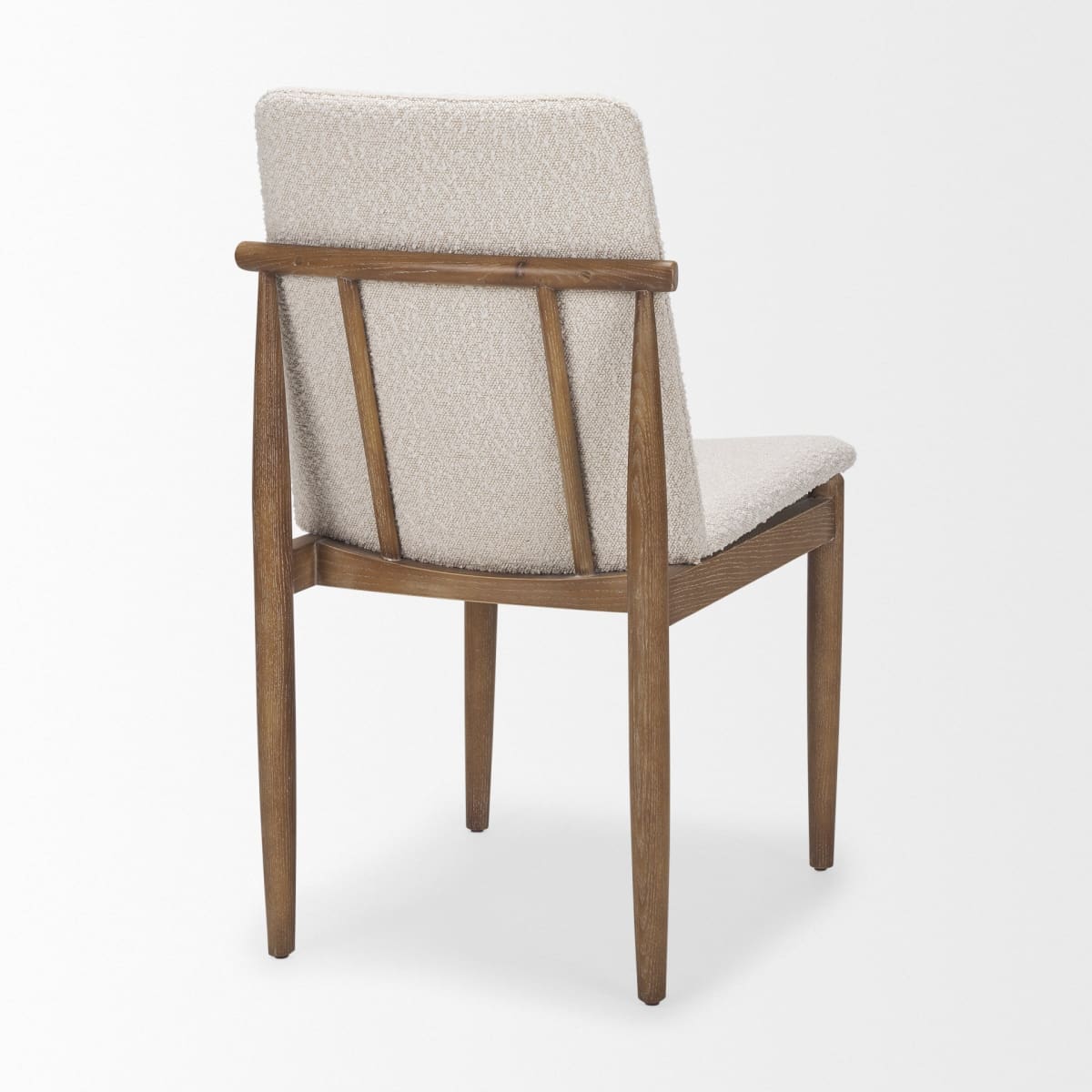 Cavett Dining Chair Cream Bouclé Fabric | Light Brown Wood - dining-chairs