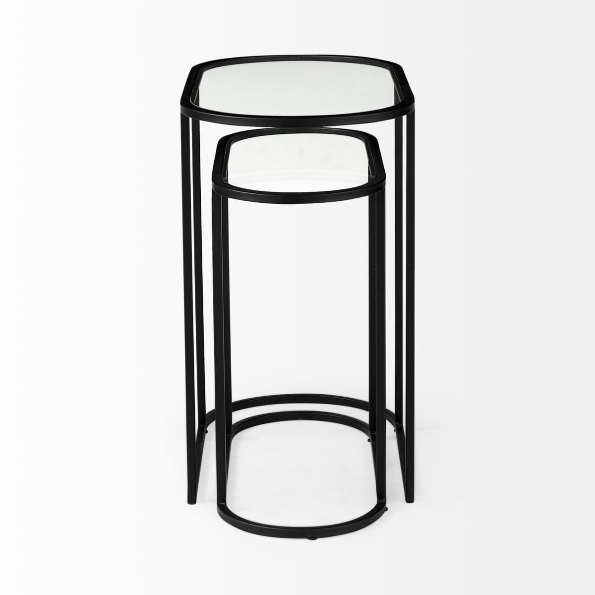 Celine Accent Table Glass | Black Metal - accent-tables