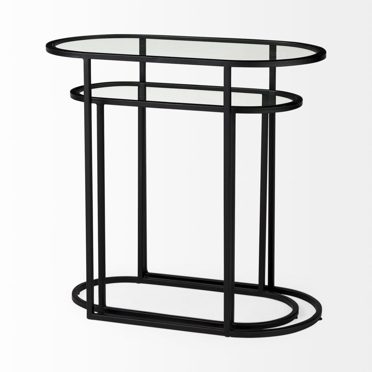 Celine Accent Table Glass | Black Metal - accent-tables