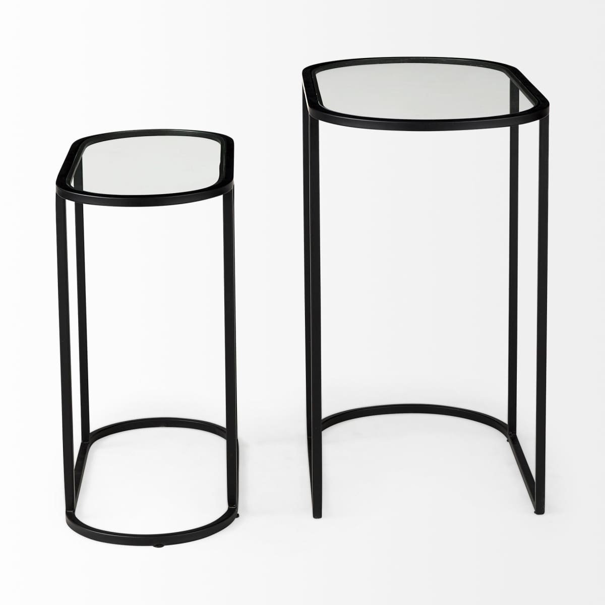 Celine Accent Table Glass | Black Metal - accent-tables