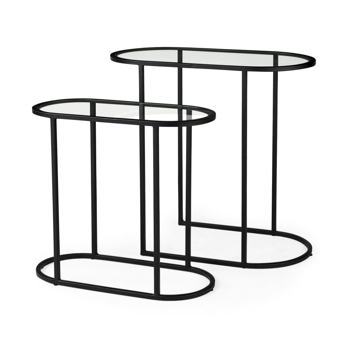 Celine Accent Table Glass | Black Metal - accent-tables