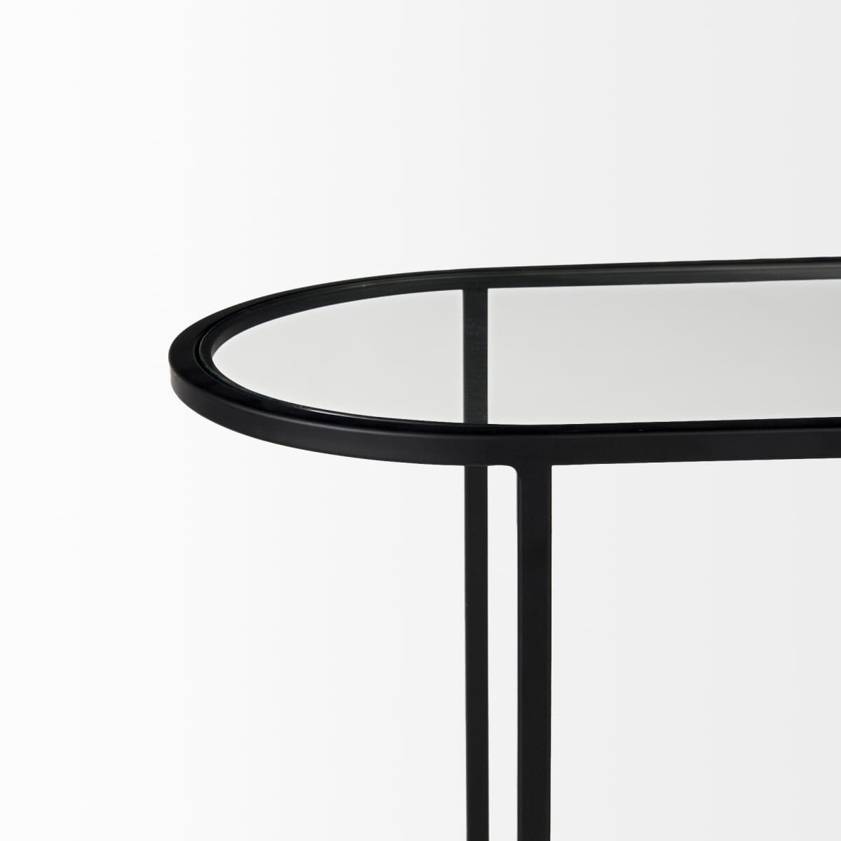 Celine Accent Table Glass | Black Metal - accent-tables