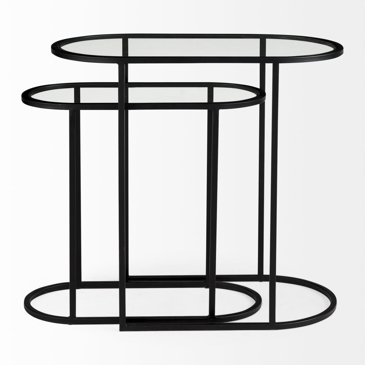 Celine Accent Table Glass | Black Metal - accent-tables