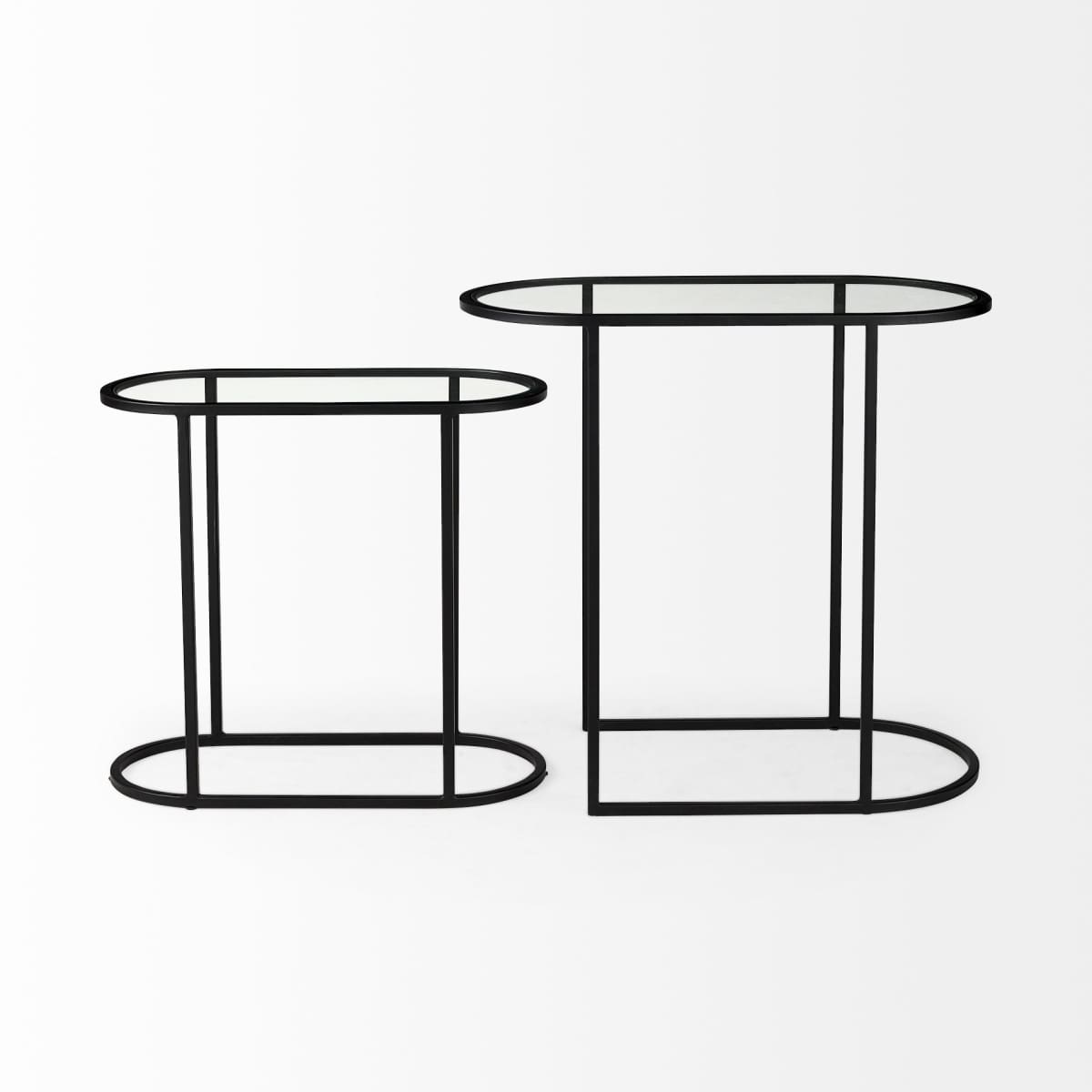 Celine Accent Table Glass | Black Metal - accent-tables