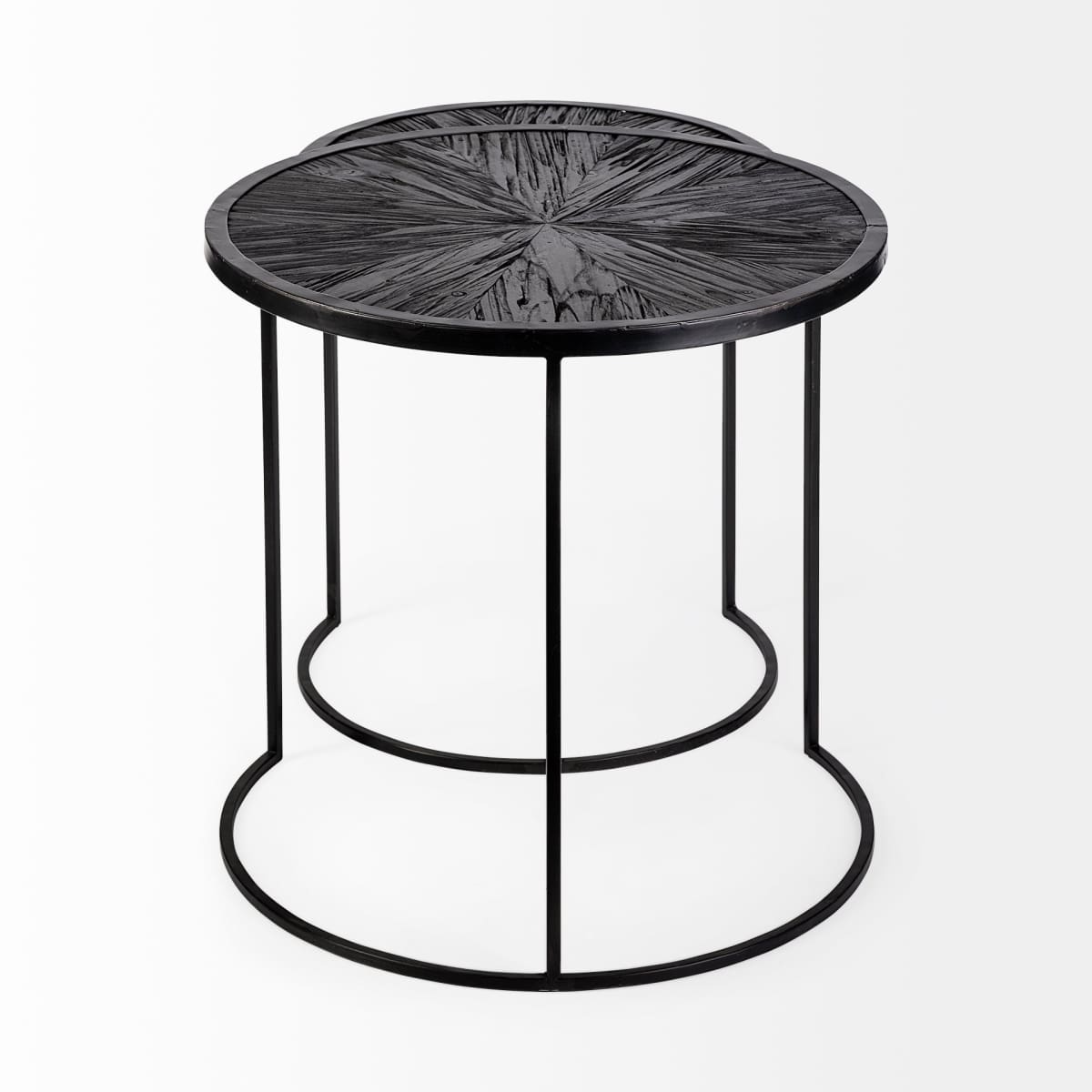 Chakra Accent Table Black Wood | Black Metal - accent-tables