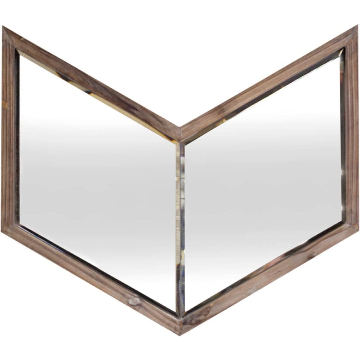 Chevren Wall Mirror Dark Brown Wood | 26x22 - wall-mirrors-grouped