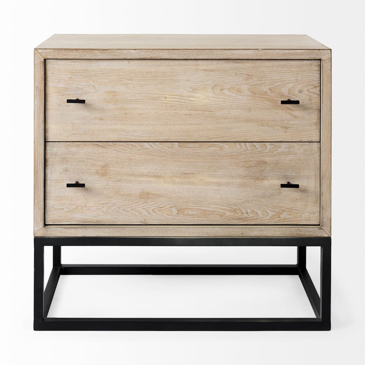 Ciara Accent Cabinet Beige Wood | Black Metal - acc-chest-cabinets